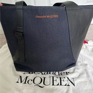 Alexander McQueen Navy Tote Bag